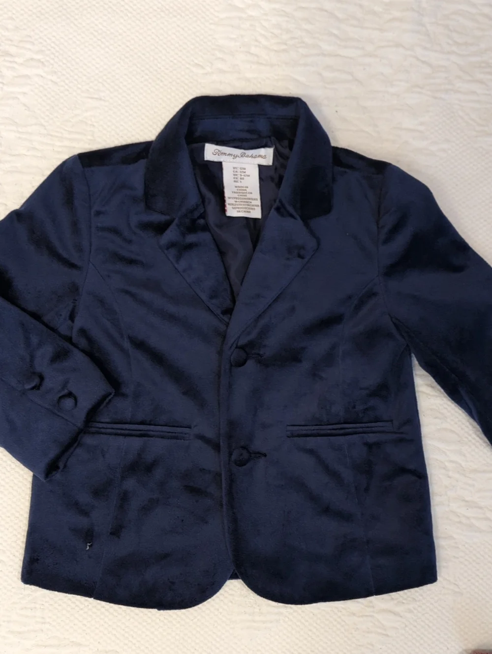 Tommy Bahama Velvet Blazer & Plaid Button Down Bow Tie Shirt Set​ 12 Months